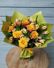 Букет цветов из:  Альстромерии и Розы в Ильинском Раменский район
