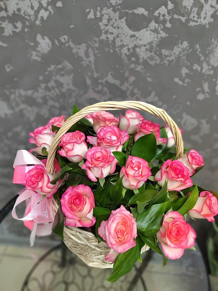Цветочная композиция из Розы в корзине в Ильинском Раменский район
