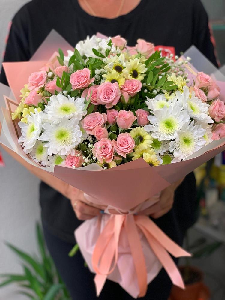 Букет цветов из: Розы и Хризантемы в Ильинском Раменский район