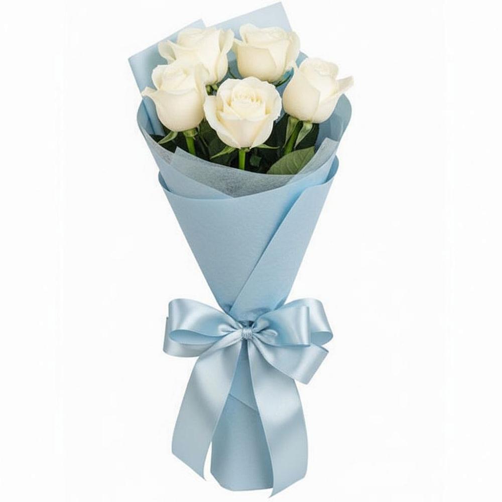 Букет 5 Белых роз Проуд в Ильинском Раменский район