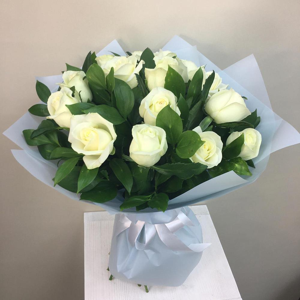 Букет 15 Белых роз Проуд в Ильинском Раменский район