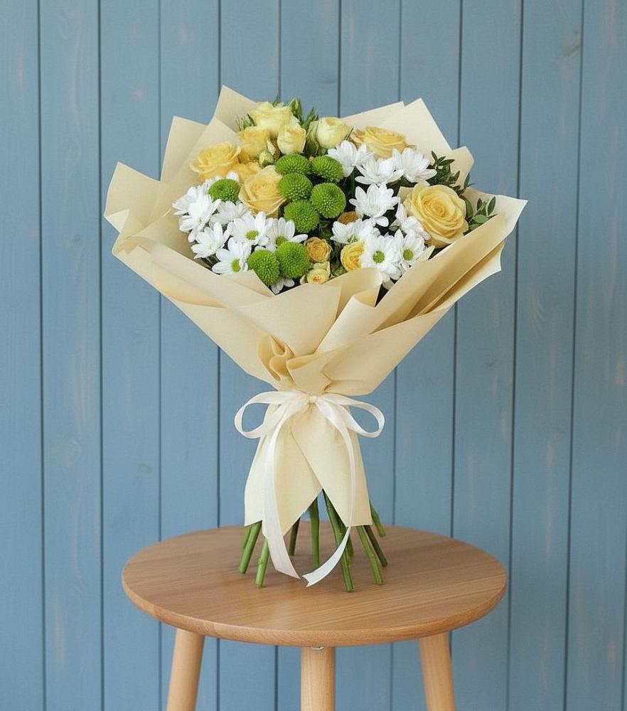 Букет цветов из: Хризантемы и Розы в Ильинском Раменский район