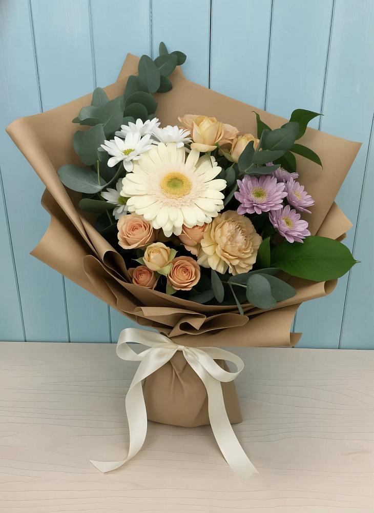 Букет цветов из: Герберы и Хризантемы в Ильинском Раменский район