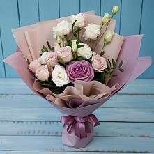Букет цветов из:  Розы и Лизиантусы в Ильинском Раменский район