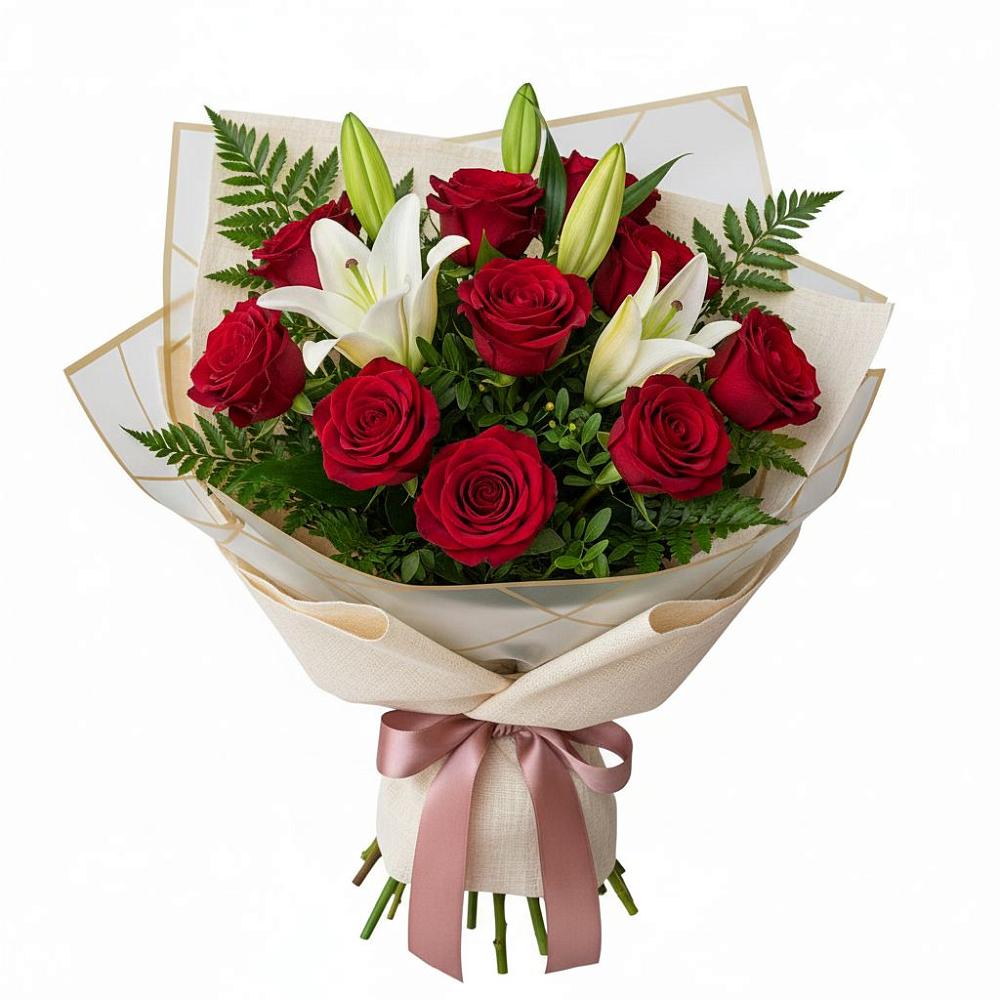 Букет цветов из: Лилии и Розы в Ильинском Раменский район