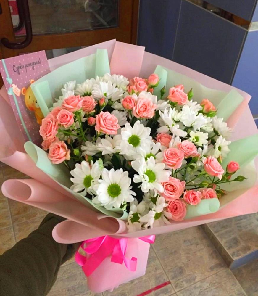 Букет цветов из: Розы и Хризантемы в Ильинском Раменский район