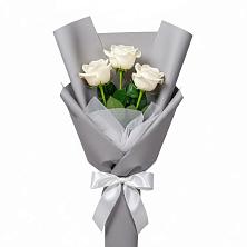 Букет 3 белые розы в Ильинском Раменский район