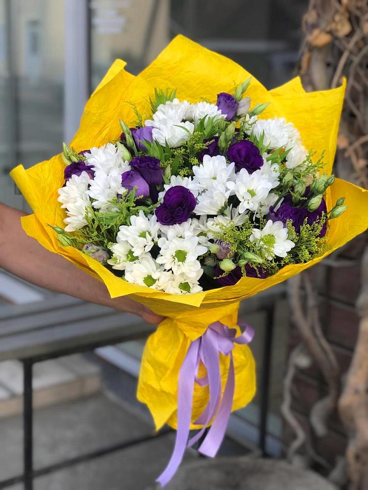 Букет цветов из: Ирисы, Хризантемы и Ромашки в Ильинском Раменский район