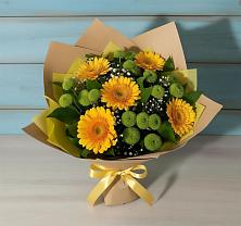 Букет цветов из:  Герберы и Хризантемы в Ильинском Раменский район