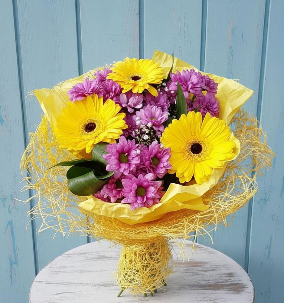 Букет цветов из: Хризантемы и Герберы в Ильинском Раменский район