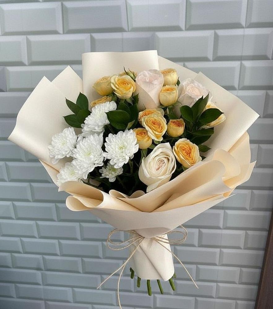 Букет цветов из: Розы и Хризантемы в Ильинском Раменский район