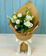 Букет цветов из:  Хризантемы и Лизиантусы в Ильинском Раменский район