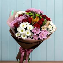 Букет цветов из:  Розы, Хризантемы и Альстромерии в Ильинском Раменский район