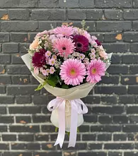 Букет цветов из:  Герберы и Хризантемы в Ильинском Раменский район