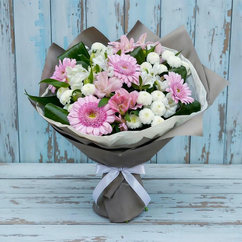 Букет цветов из: Герберы, Альстромерии и Хризантемы в Ильинском Раменский район