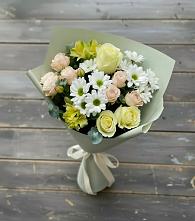 Букет цветов из:  Альстромерии, Розы и Хризантемы в Ильинском Раменский район